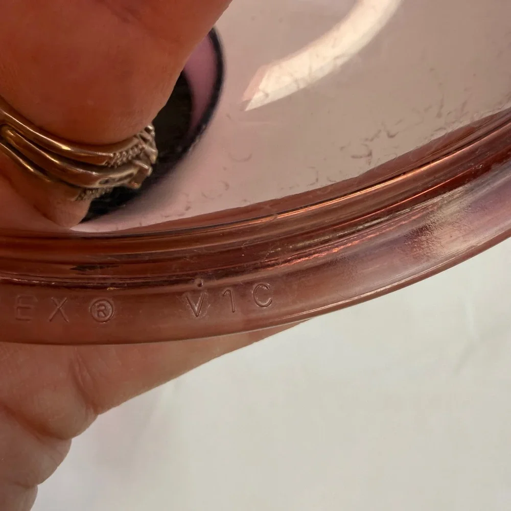Vision Corning Cranberry Glass Skillet Saucepan with Pyrex V1C Lid Non-Stick
